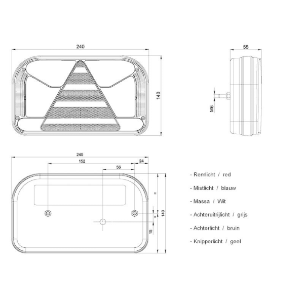 feu arrière LED baïonnette à 5 pôles baïonnette à 5 pôles gauche gauche 12/24 V Lavaflow