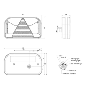 feu arrière LED baïonnette à 5 pôles droit droit 12/24 V Lavaflow