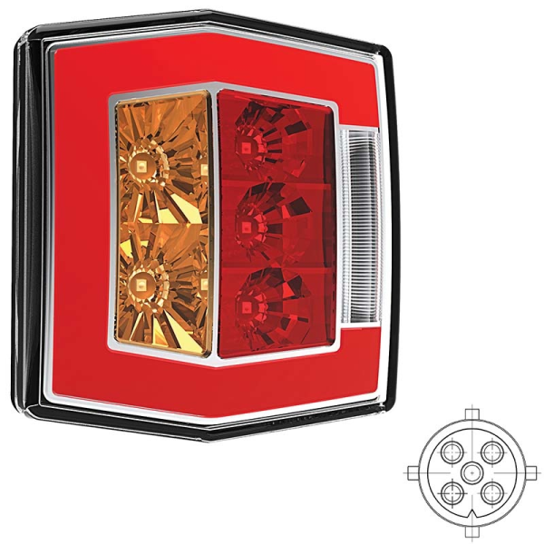 feu arrière LED baïonnette à 5 pôles universel 12/24V Lavaflow