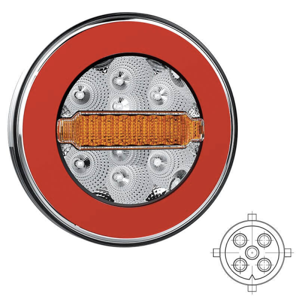 feu arrière LED baïonnette à 5 pôles universel à gauche et à droite (universel) 12/24V Lavaflow