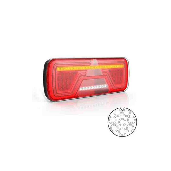 feu arrière LED baïonnette à 8 pôles gauche gauche 12/24V Lavaflow