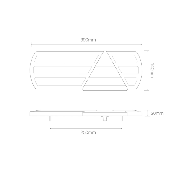 feu arrière LED câble 40cm câble droit droit 12/24V
