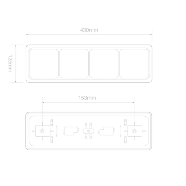 feu arrière LED câble droit 12/24V
