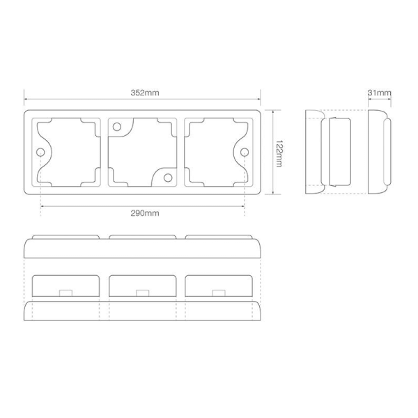 feu arrière LED câble droit 12/24V