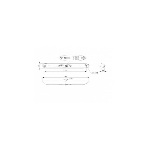 feu arrière LED câble universel 12/24V