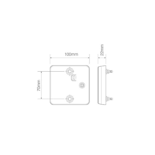 feu arrière LED câble universel 12/24V