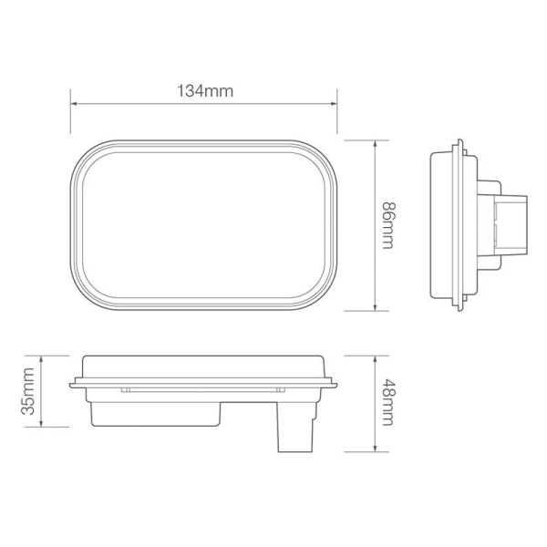 feu arrière LED Connecteur à 3 broches Connecteur à 3 broches universel universel 12/24V
