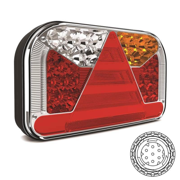 feu arrière LED connecteur AMP 7 PIN droit droit 12/24V Lavaflow