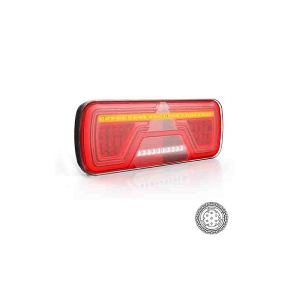 feu arrière LED connecteur AMP 7 PIN droit droit 12/24V Lavaflow