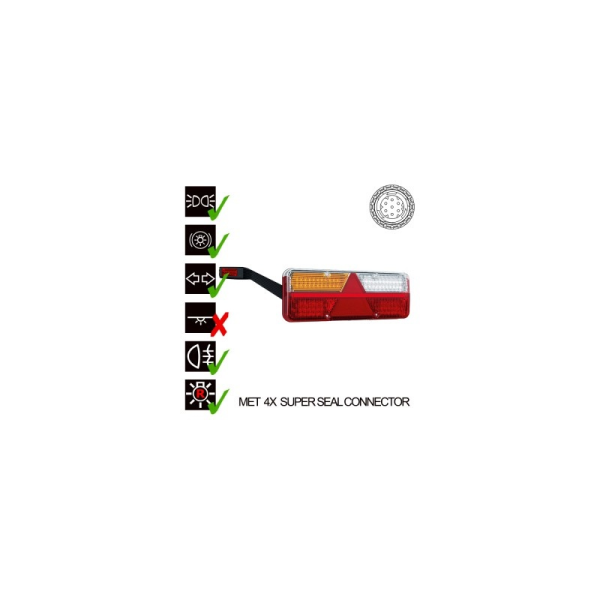 feu arrière LED connecteur AMP 7 PIN gauche 9/36V Lavaflow