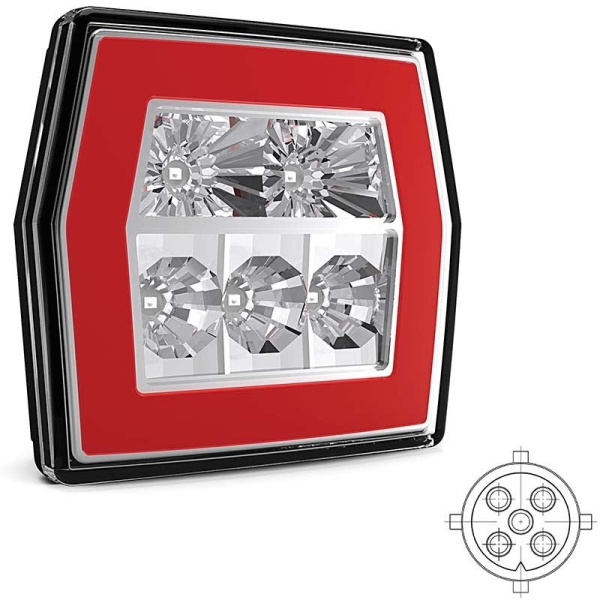 Feu arrière LED Y sans kent.verl. 12/36V 5-PIN