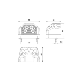 éclairage de plaque LED 12/24V Connecteur coulissant rood/wit