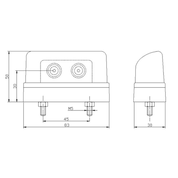 éclairage de plaque LED 12/24V P&R câble 200mm, 2x 1,5mm² blanc