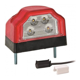 éclairage de plaque LED 12/24V P&R câble 200mm, 2x 1,5mm² rood/wit