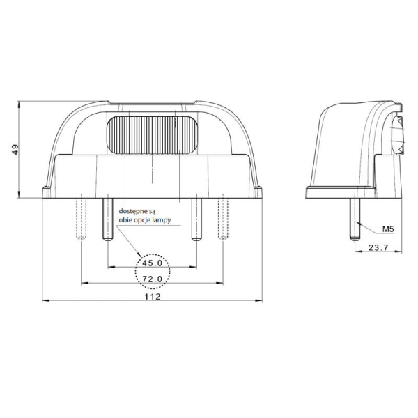 éclairage de plaque LED 12/24vV 50cm câble
