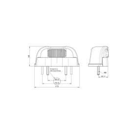 éclairage de plaque LED 12/24vV DC câble 500mm, 0,75mm²