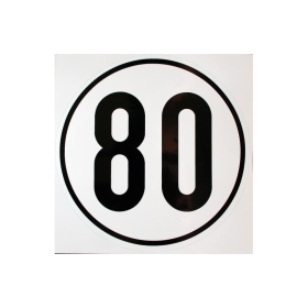 autocollant de balisage 40 km/h pour l'Allemagne Ø200mm blanc avec liseré noir et lettres noires