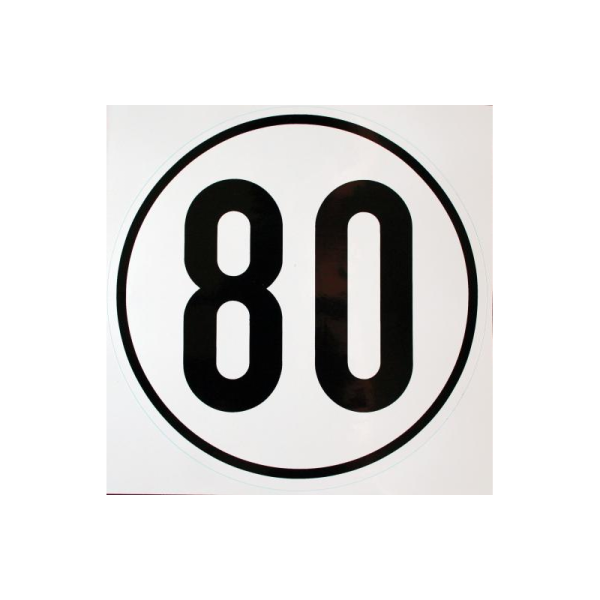 autocollant de balisage 40 km/h pour l'Allemagne Ø200mm blanc avec liseré noir et lettres noires