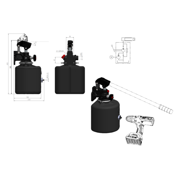 pompe à main et à engrenages FLEXePUMP 20cm³ double effet