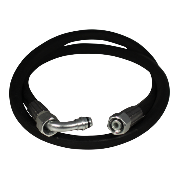 tuyau hydraulique 3/8" , 1500mm , tube perpendiculaire  90° / droit