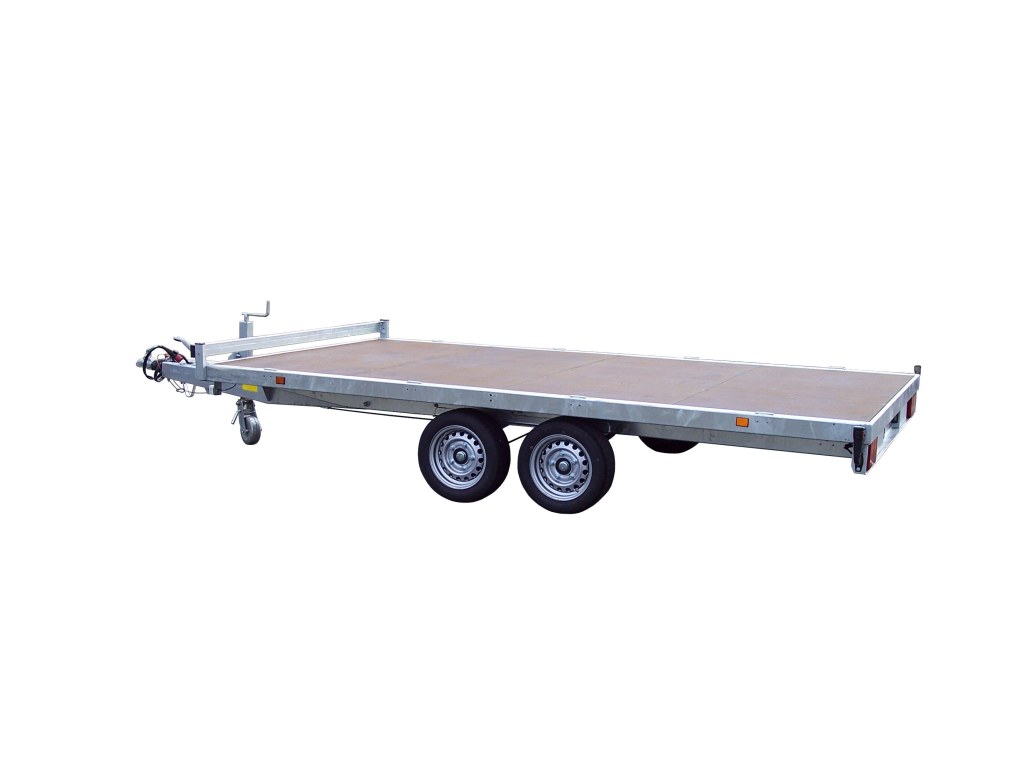 PLATEAU ROUES DESSOUS 406x215 freiné 2 essieux PTAC : 3500 kg