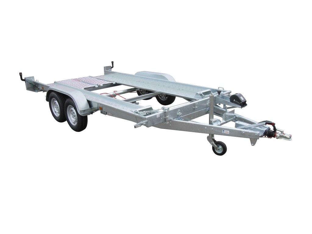 PORTE VOITURE 394x190x14 avec grandes rampes amovibles PTAC : 2000  kg avec 2 cales et 1 treuil inclus