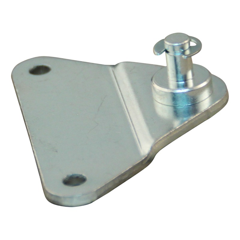 plaque de fixation avec cheville BA01/Z06 zingué Max 500N, avec ressort de verrouillage triangle 62x62x62x3.0mm, 2 trous Ø4.3mm à 55mm. 1 trou Ø6mm à 30mm. taraud Ø6x14mm.