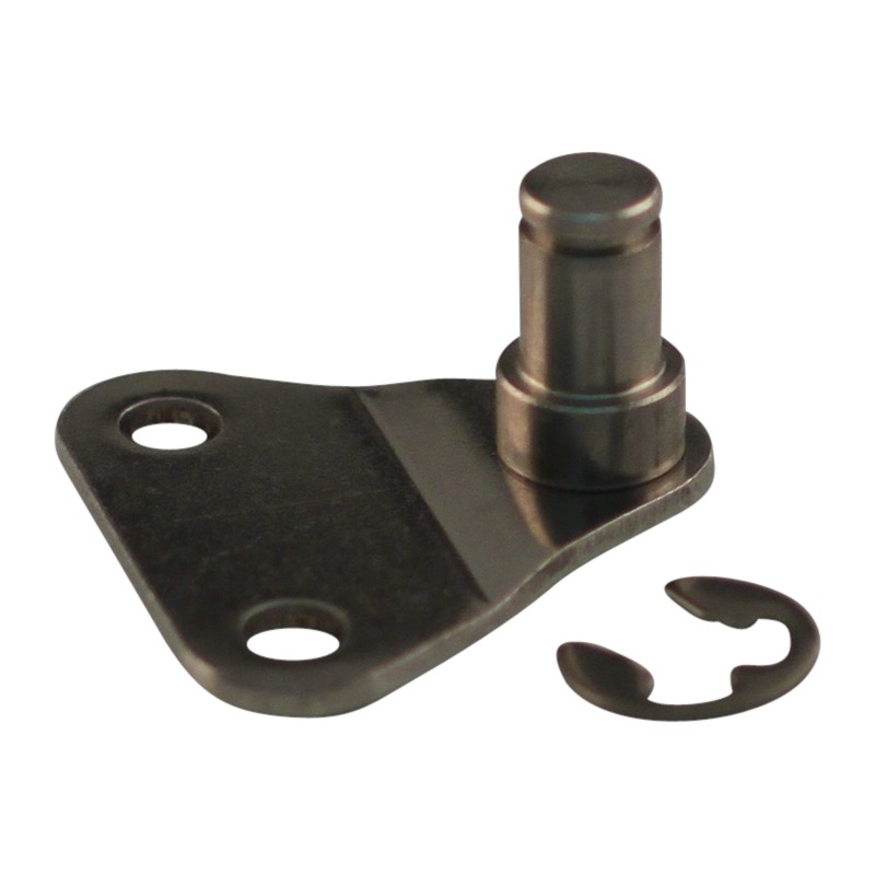 plaque de fixation avec cheville BB01/Z06 inox 316 Max 500N, avec clip de retenue triangle 28x28x1,5, 2 trous Ø4,3mm sur 18mm. Robinet Ø6x6,5mm.