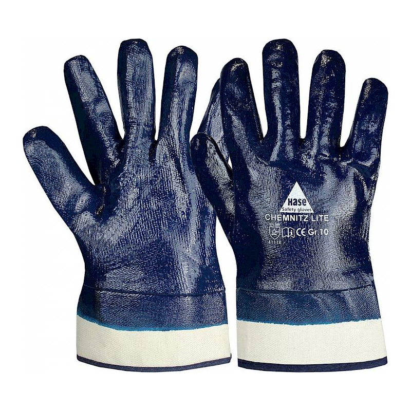 gant de travail coton avec revêtement nitrile intégral taille 11 blanc / bleu