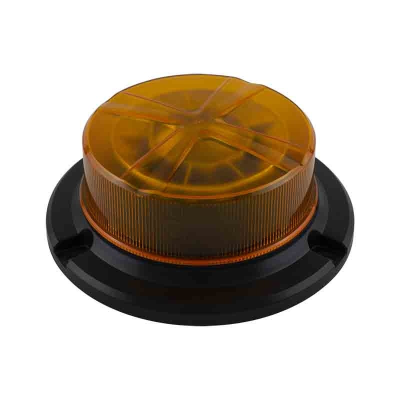 gyrophare LED base basse orange | montage trois boulons | 24V | R65