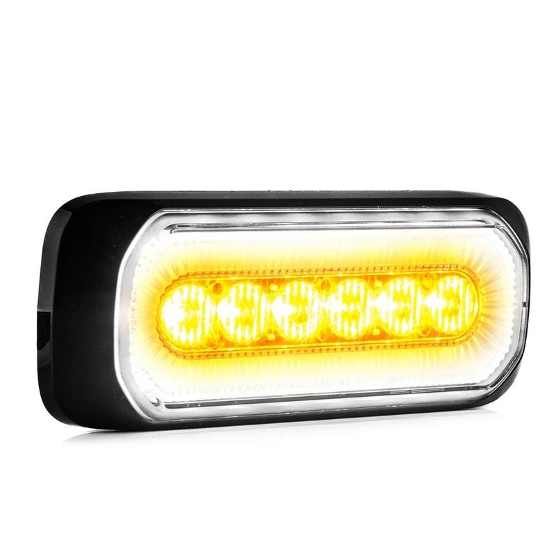 LED R65 flash + anneau de halo, ambre/blanc 12-24V