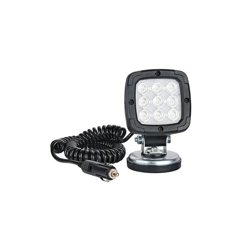 Feu de travail LED 1700 lumens sur support magn.12/24V 3.0m serpentin électrique