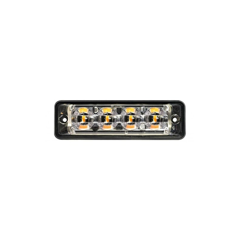 Feu flash LED slimline ultra plat 4 LED | blanc | 10-30V