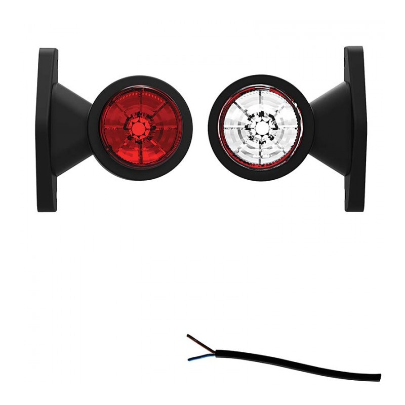 feu d'encombrement rood/wit universel câble 200 mm 12/24V