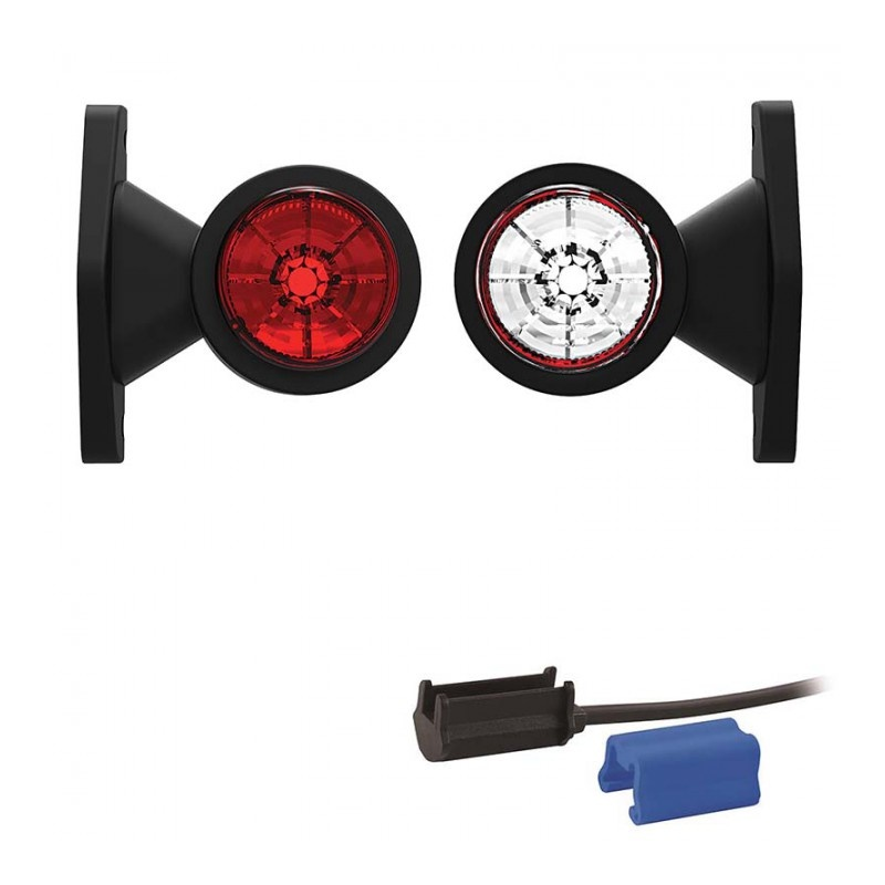 feu d'encombrement rood/wit universel DC câble 200mm, 0,75mm² 12/24V