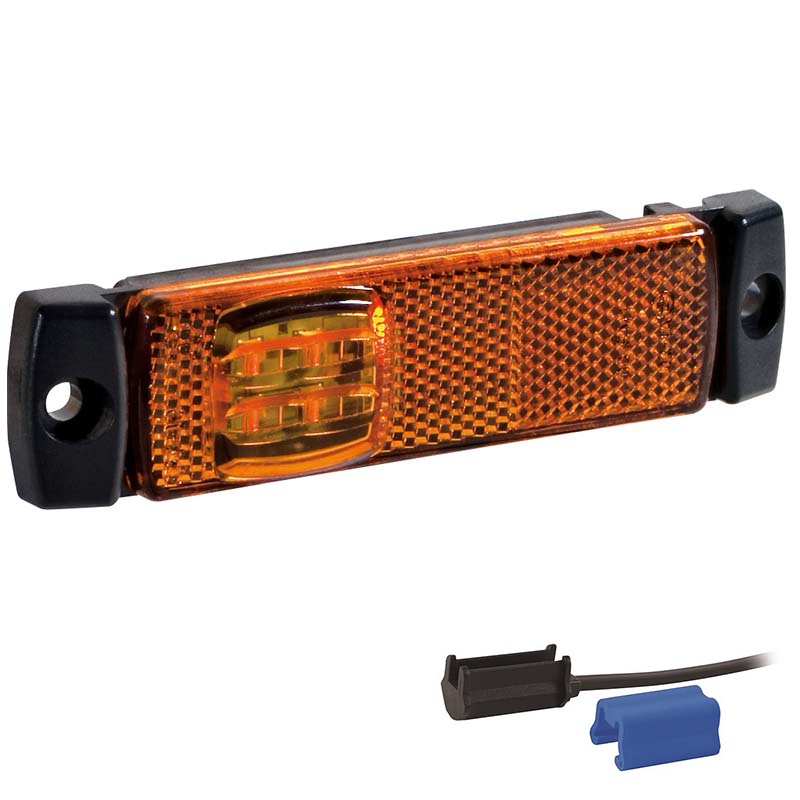 feu de position latéral 130 x 32 x 14,5mm 116mm orange Câble DC 500 mm IP68 12/24vV