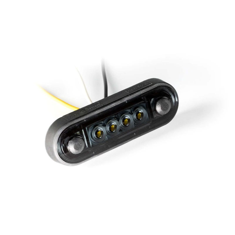 Feu de balisage LED foncé bicolore blanc/ambre 24V 15cm de cable