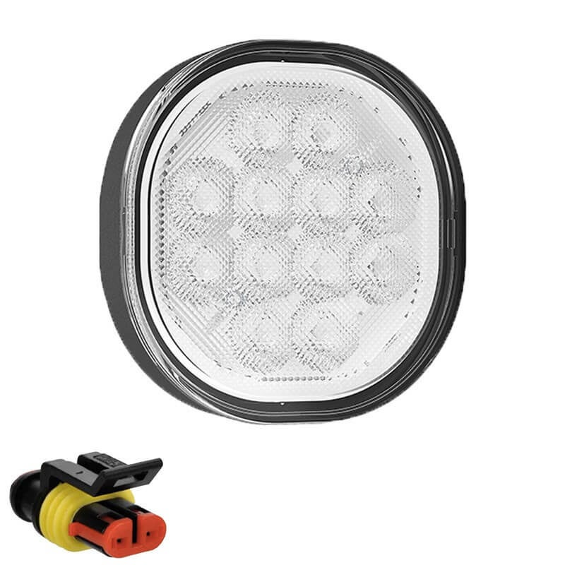 Feu de recul LED | 12-24V | 50cm. cable | superseal montage plat