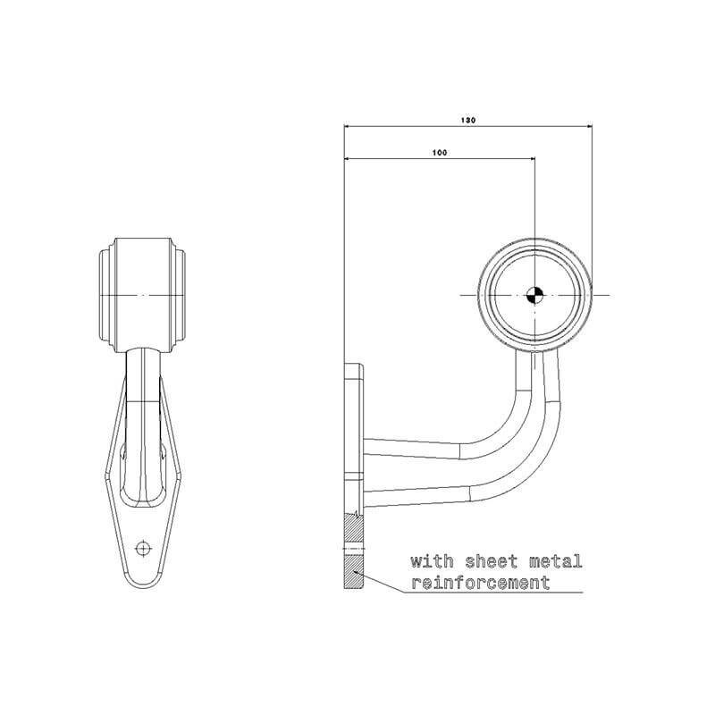 feu d'encombrement rood/wit droit DC câble 200mm, 0,75mm² 12/24V