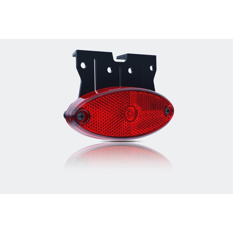 Feu de position LED ovale rouge avec support | 24V | 50cm. cable