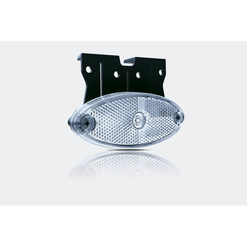 Feu de position LED ovale blanc avec support | 24V | 50cm. cable