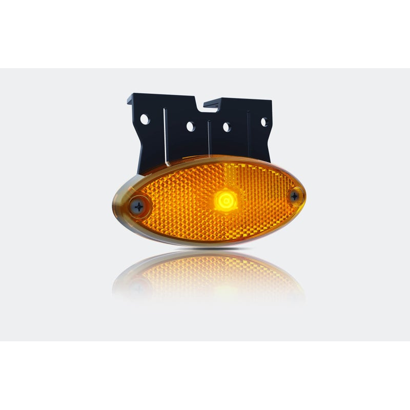 Feu de position LED ovale orange avec support | 12-24V | 0.75mm.2 connecteur