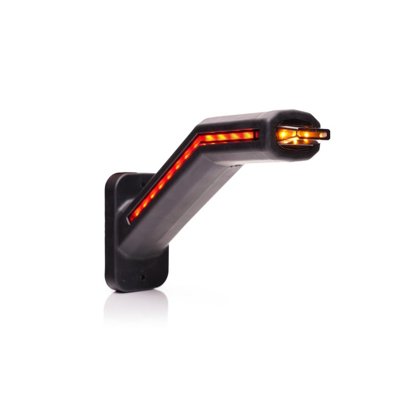 LED Feu de gabarit LED droite incl. feu clignotant, cabuchon foncé 12-24V