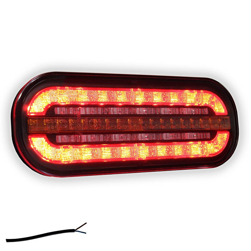 Feu arrière LED compact avec feu clignotant dynamique | 12-24V