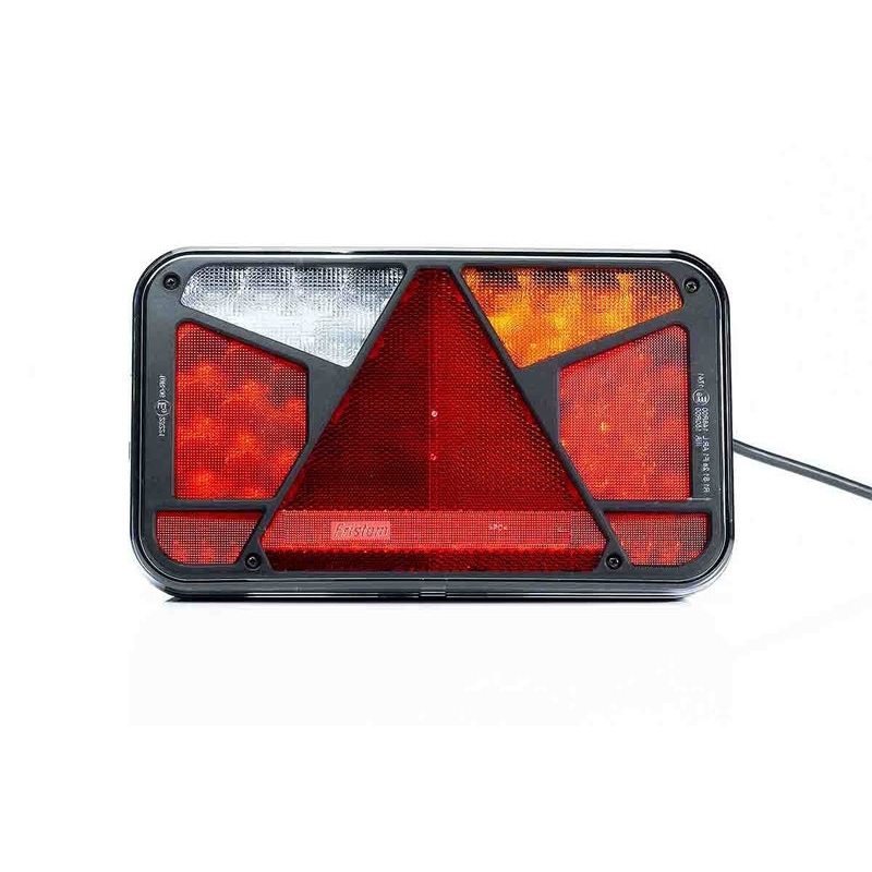 Droite | Feu arrière LED avec éclaireur de plaque | 12-24V | 7-fonctions | 100cm. cable