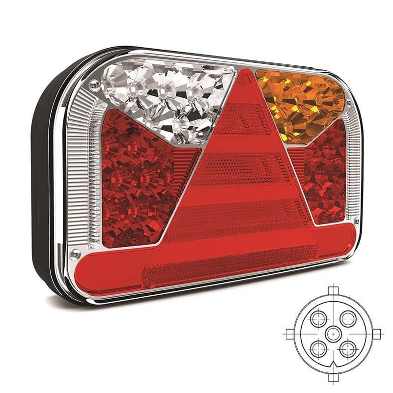 feu arrière LED baïonnette à 5 pôles gauche gauche 12/24V Lavaflow
