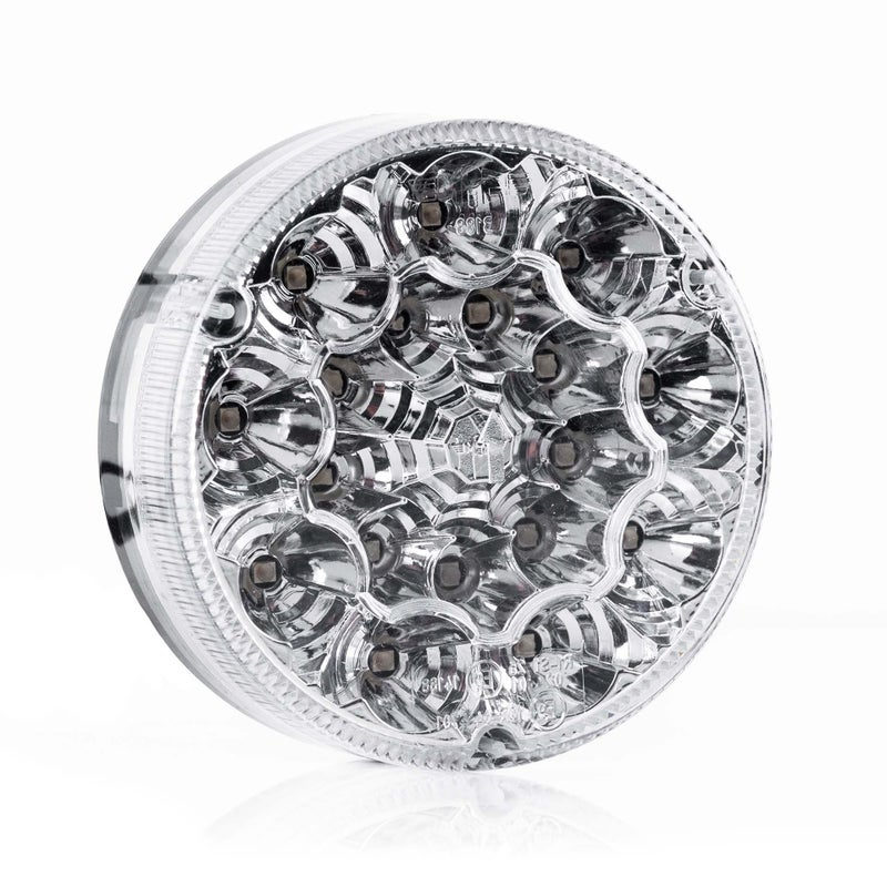 Feu arrière LED rond, cabuchon transparent 24V 50cm cable