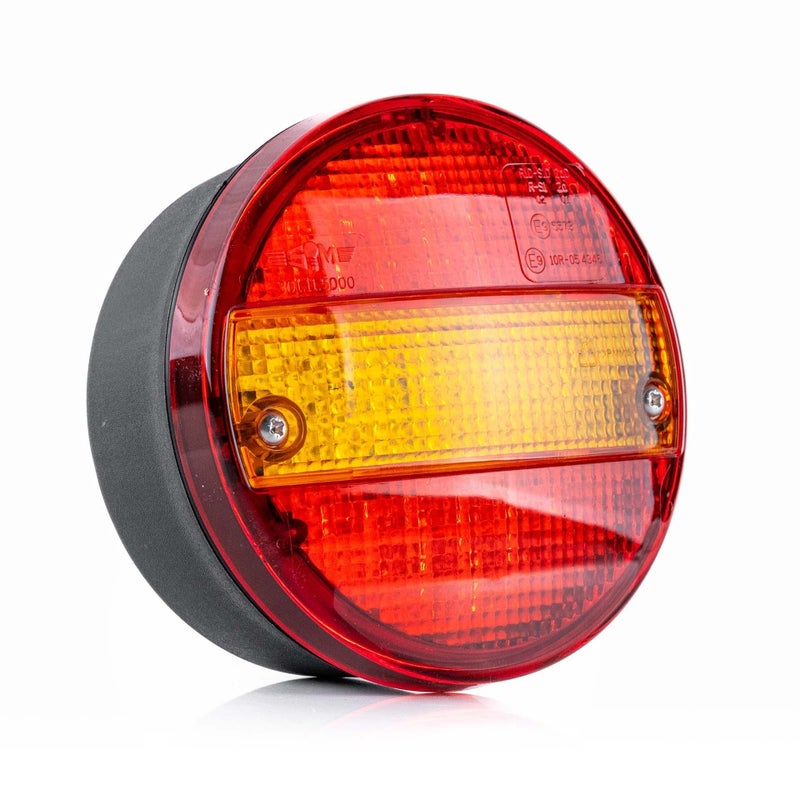 Feu arrière LED ADR, lentille rouge/jaune, DIN, 12-24V 5-PIN