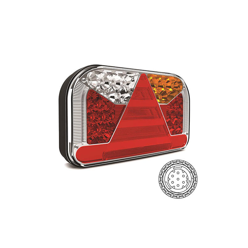 feu arrière LED connecteur AMP 7 PIN gauche gauche 12/24V Lavaflow