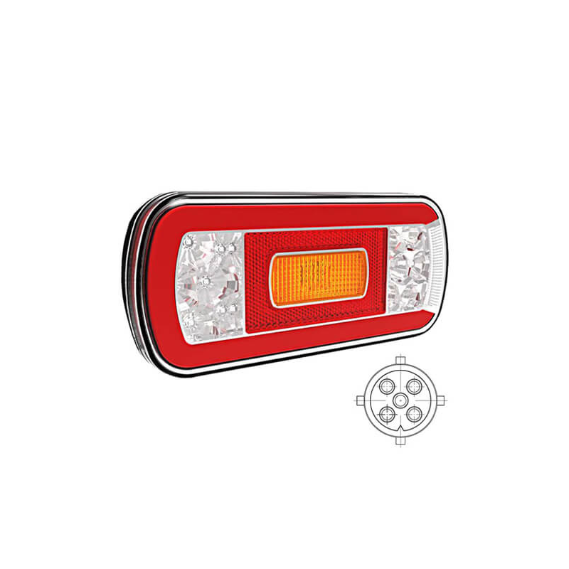 feu arrière LED LED baïonnette à 5 pôles 5p baïonnette V10C5-600B5 universel 12/24 V 12/24V